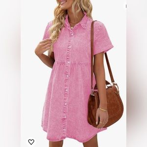 Neon pink Denim Dress